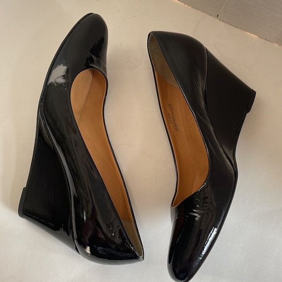 J. Crew shoes 7 Martina patent black wedges made in Italy - Picture 5 of 12
